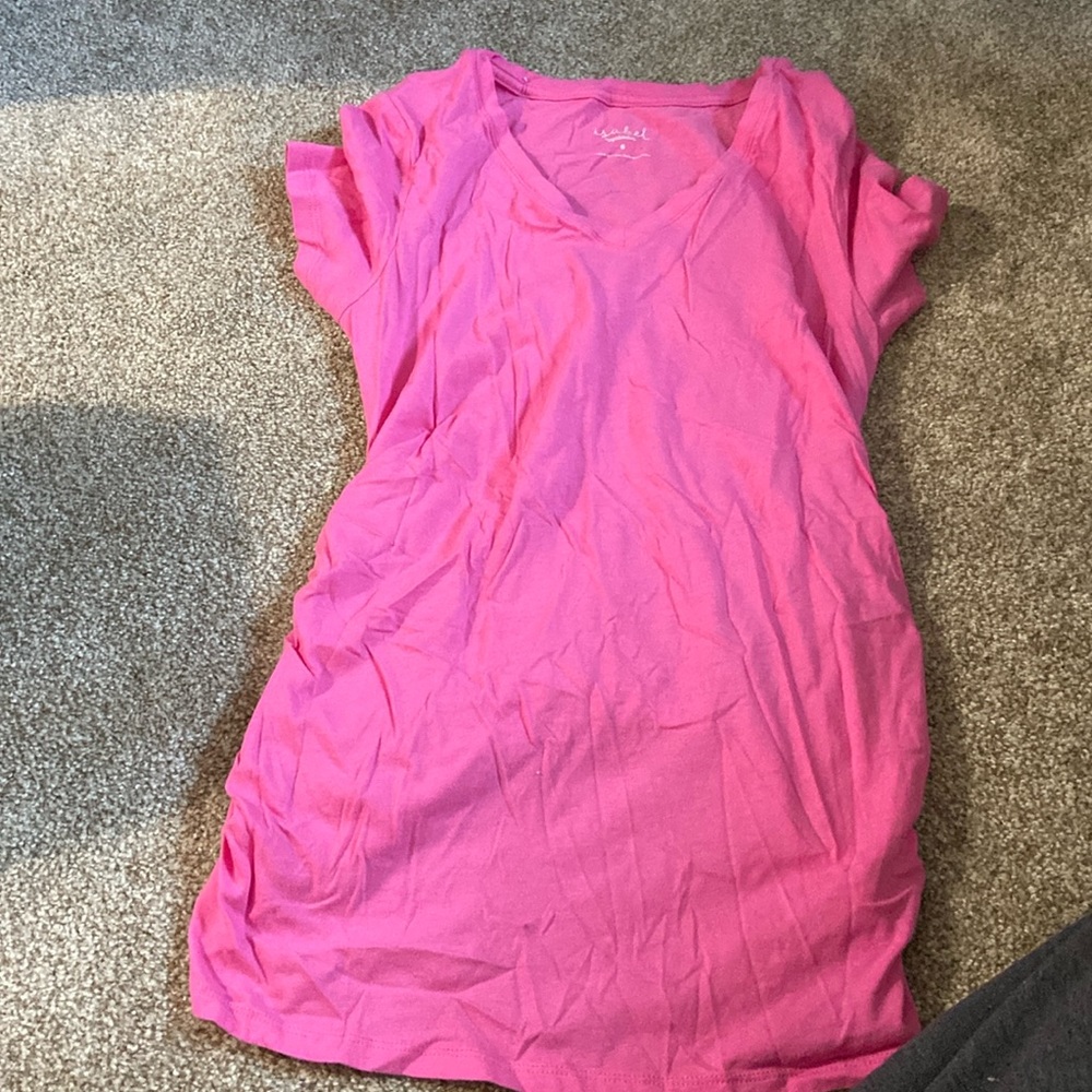 Isabel maternity pink v-neck top